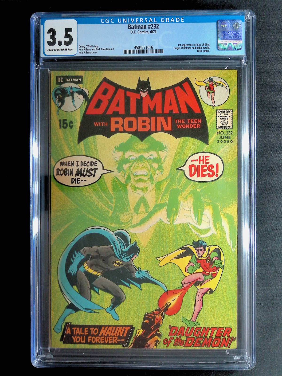 1971 Batman 232 CGC 3.5 1st Ra\'s al Ghul DC