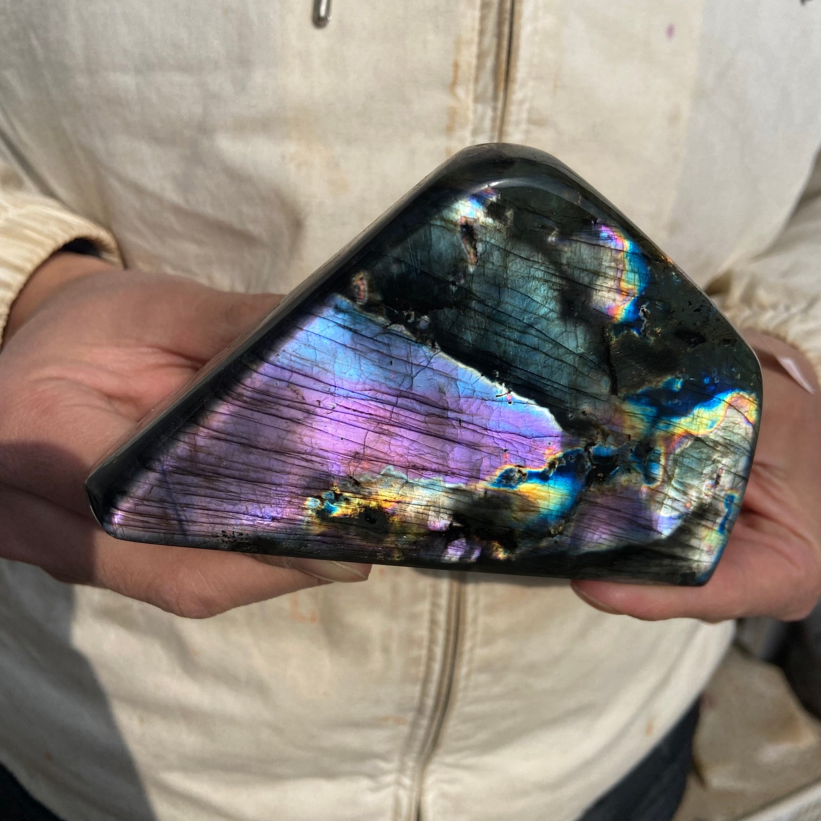 1.5lb Rare Natural Gorgeous Labradorite Quartz Crystal Stone Specimen Healing