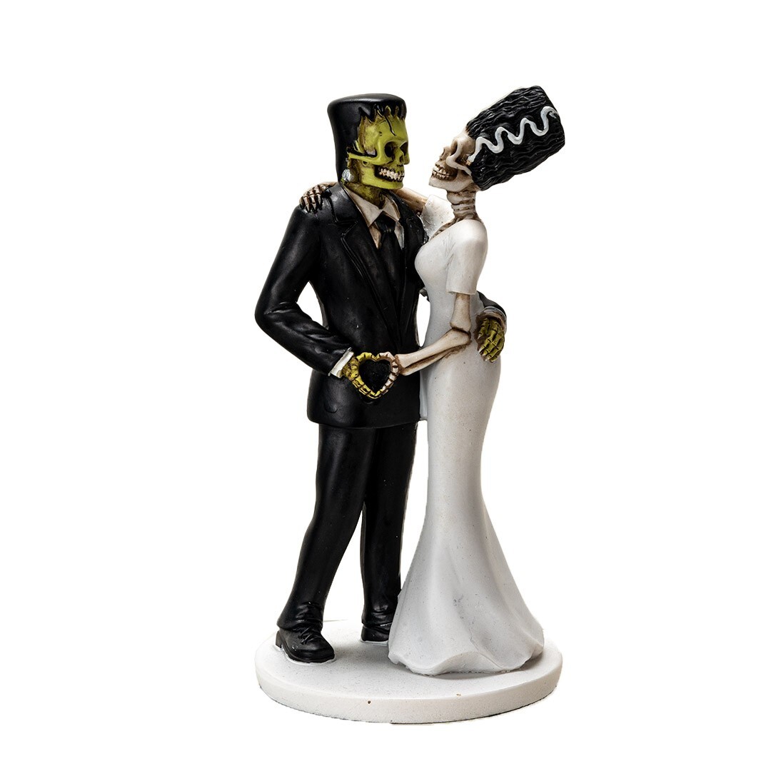 PT Frankenstein and His Bride with Heart Hands Sign Resin Figure PT Frankenstein and His Bride with Heart Hands Sign Resin Figure