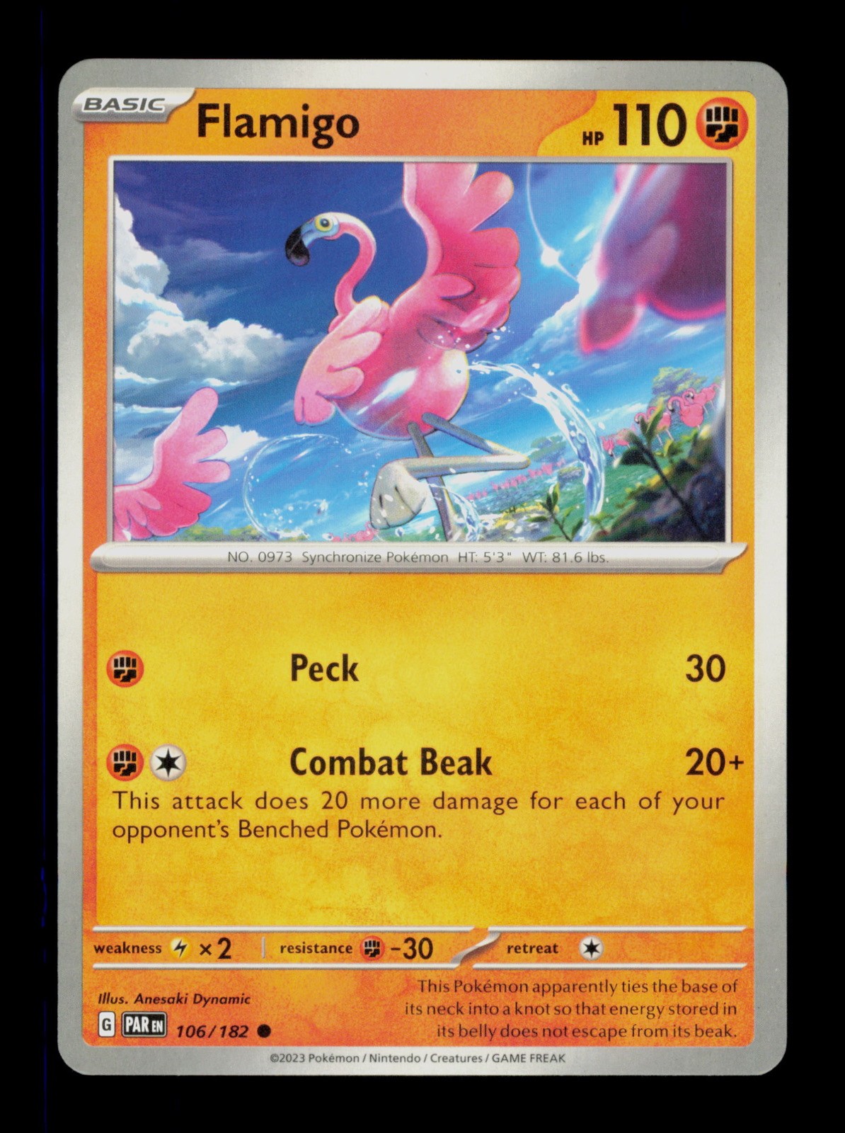 Flamigo 106/182 Pokemon Scarlet&Violet Paradox Rift Trading Card TCG Flamigo 106/182 Pokemon Scarlet&Violet Paradox Rift Trading Card TCG