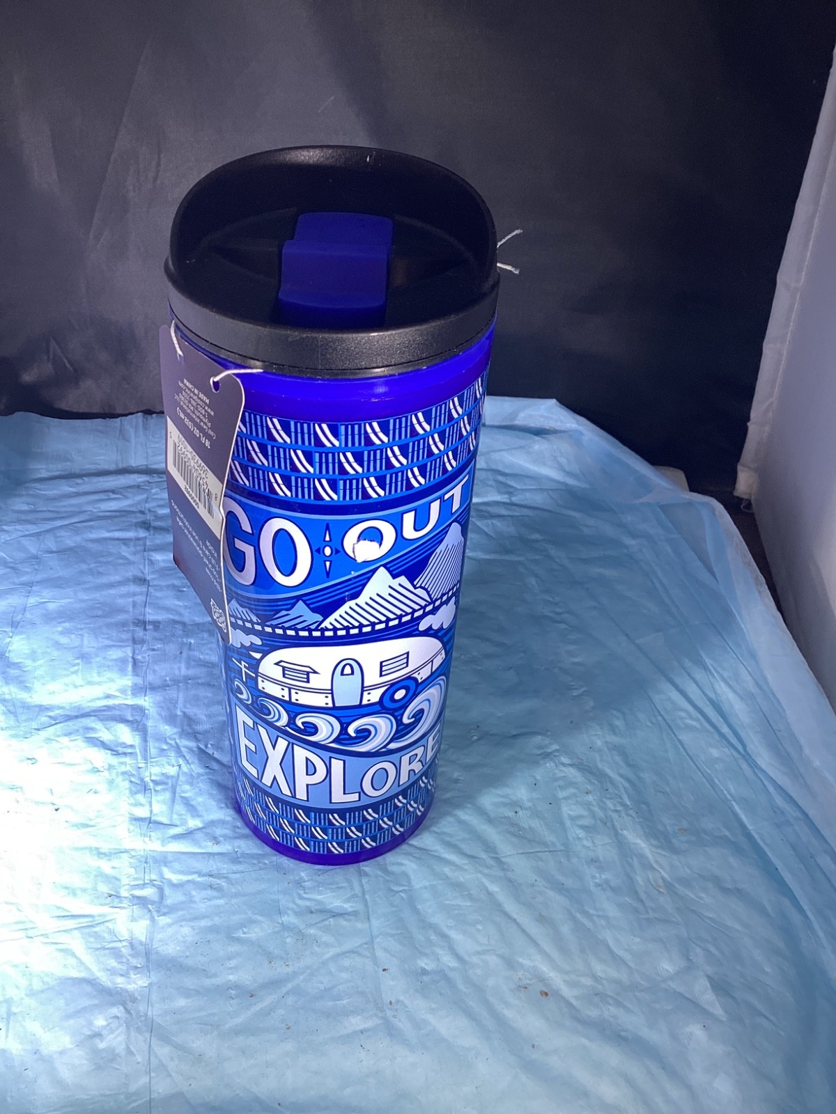 Cool Gear Double insulted BLUE Tumbler Mug Super Lid 16 oz.