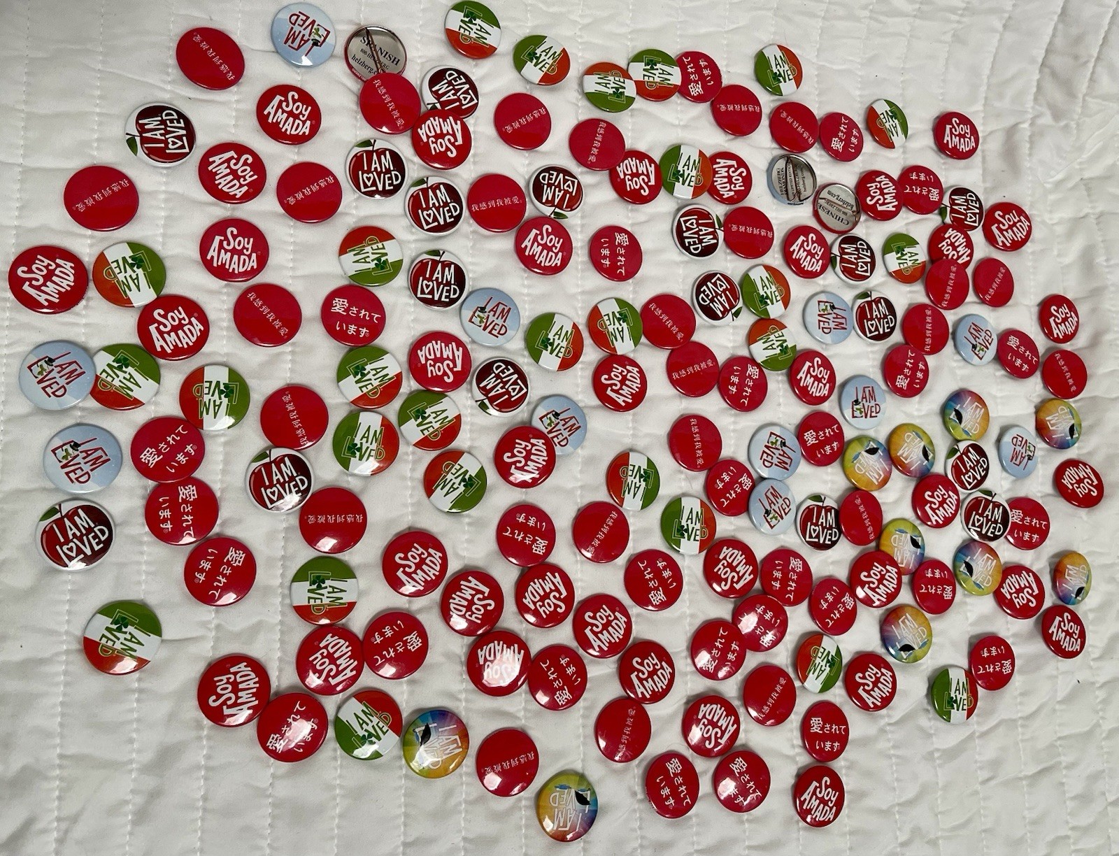 Helzberg I Am Loved Pins Lot Foreign Languages Spanish Japanese Chinese Vintage