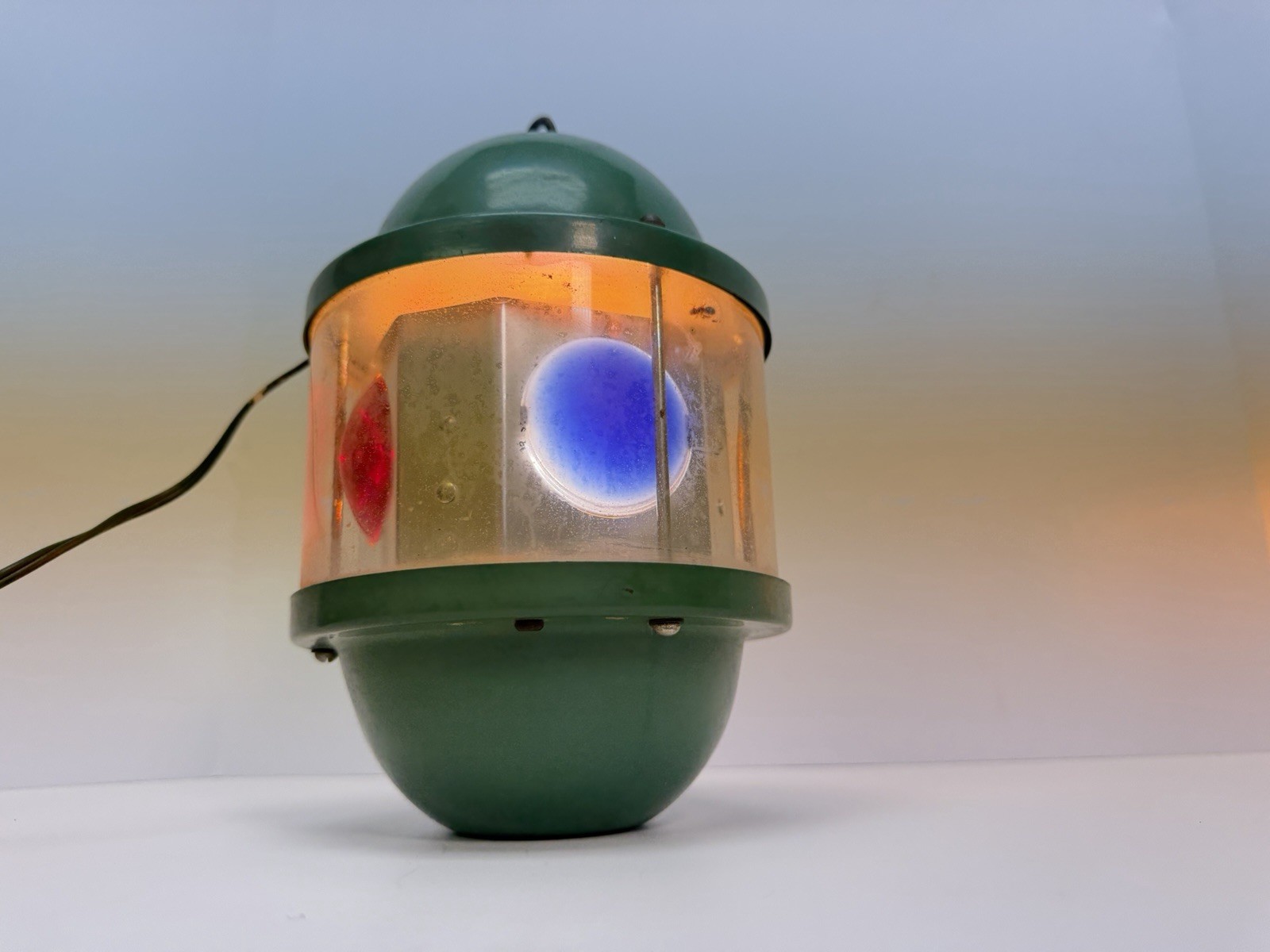 Vintage Mid Century Modern Welcome Revolving Swiss Beacon Disco Light Works