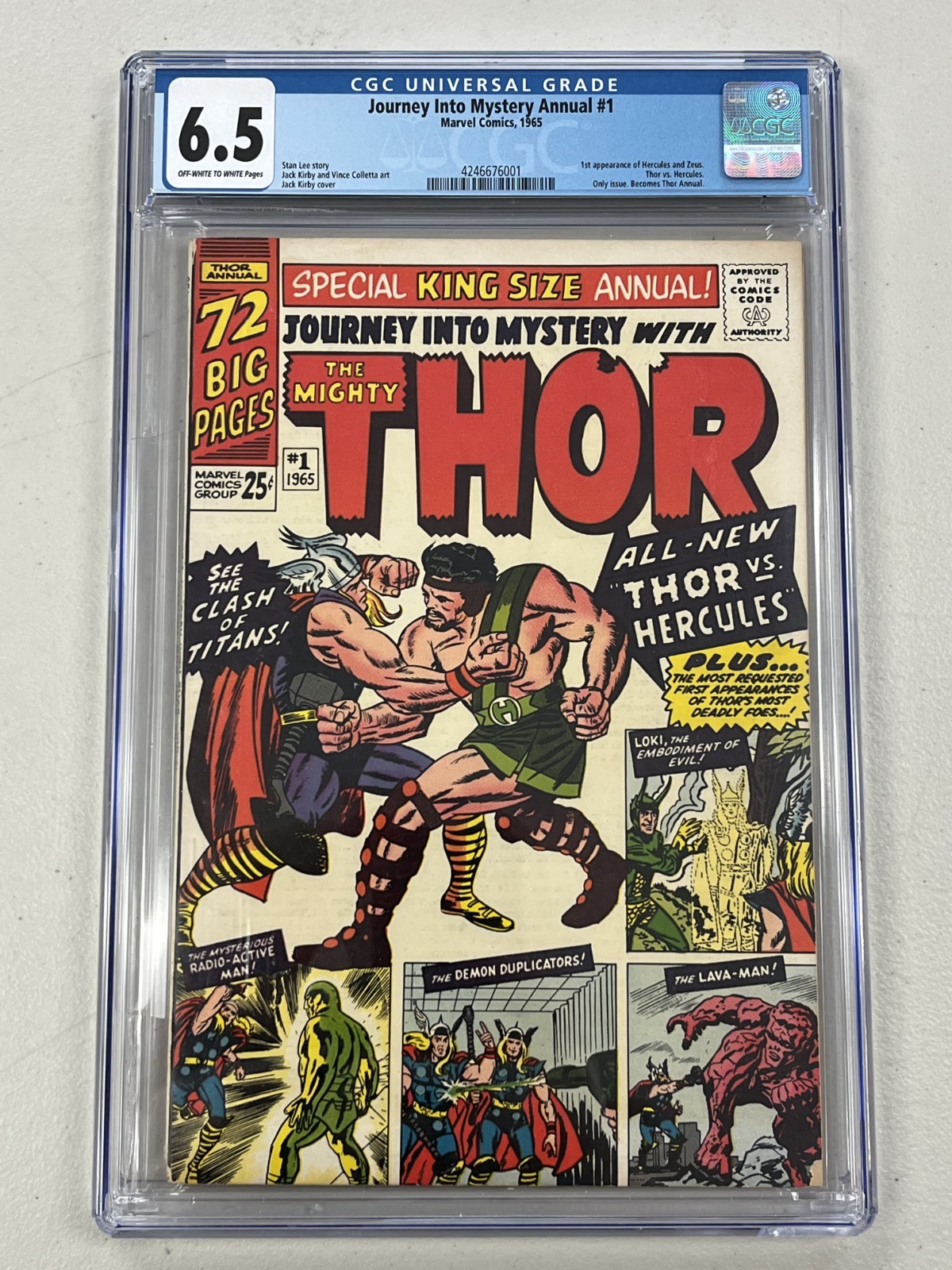 THOR Journey Into Mystery #1 CGC 6.5 1965 - King Size (1st app. Hercules)