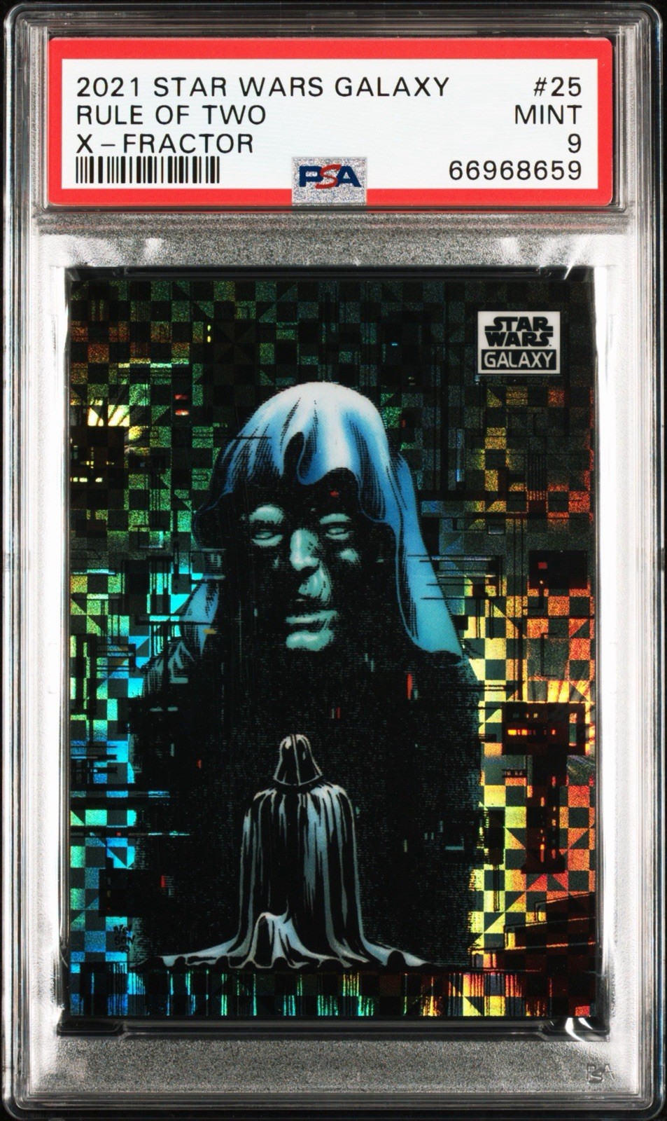 2021 Topps Star Wars Chrome Galaxy Rule of Two X-Fractor 08/10 #25 PSA 9