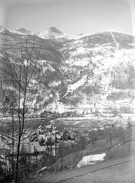 The village of Villard in French Alps in France in 1938 Old Photo