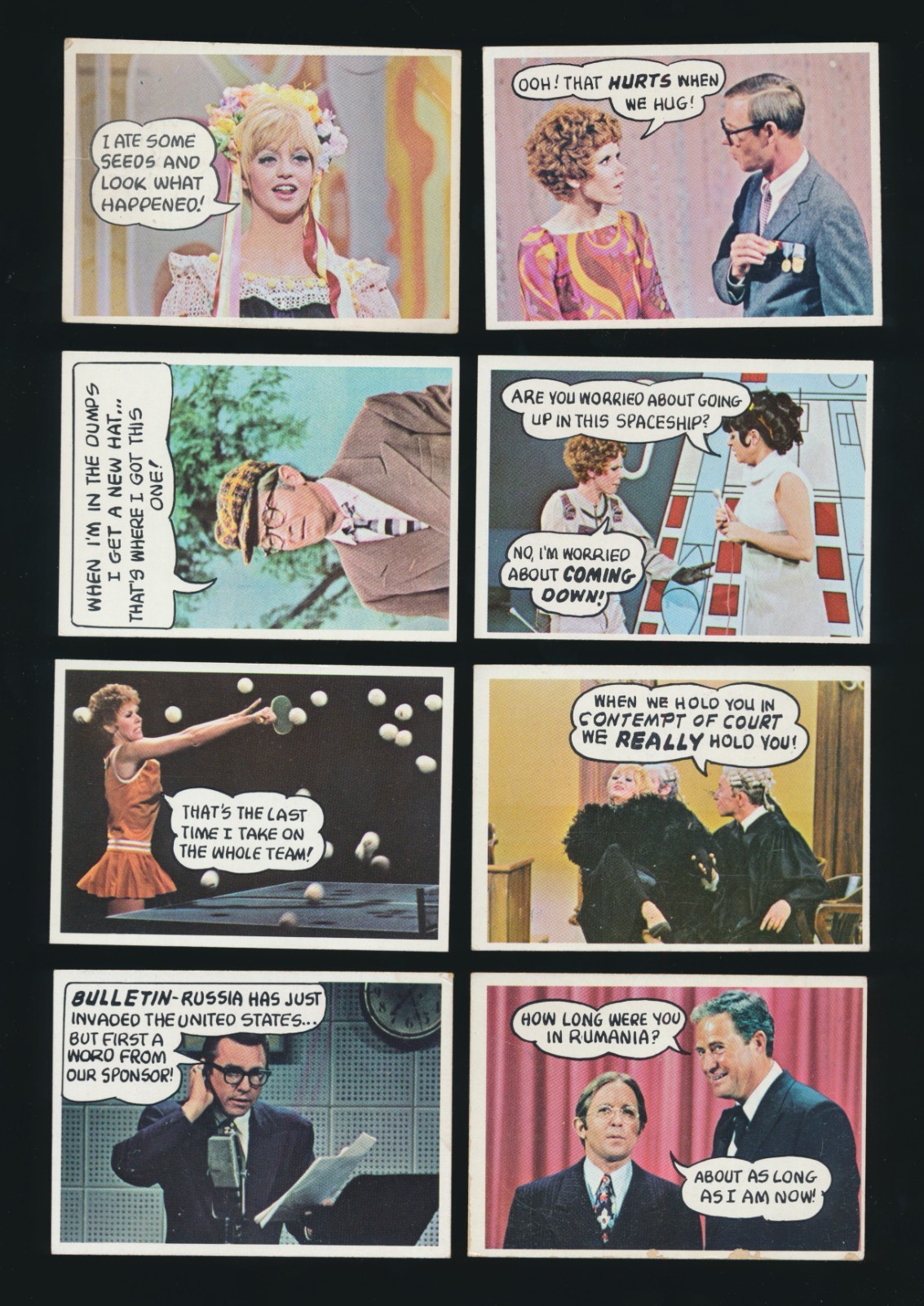1968 Topps Gum LAUGH-IN (Low #'s #1-33) -Complete Set (33) w/ GOLDIE HAWN