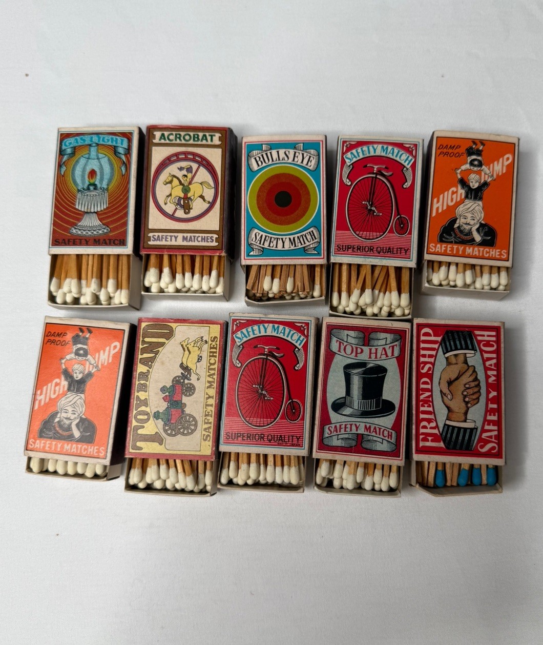 10 Vtg Wooden Safety Matchboxes Lot Rare Toy Brand Acrobat Top Hat Japan Finland 10 Vtg Wooden Safety Matchboxes Lot Rare Toy Brand Acrobat Top Hat Japan Finland
