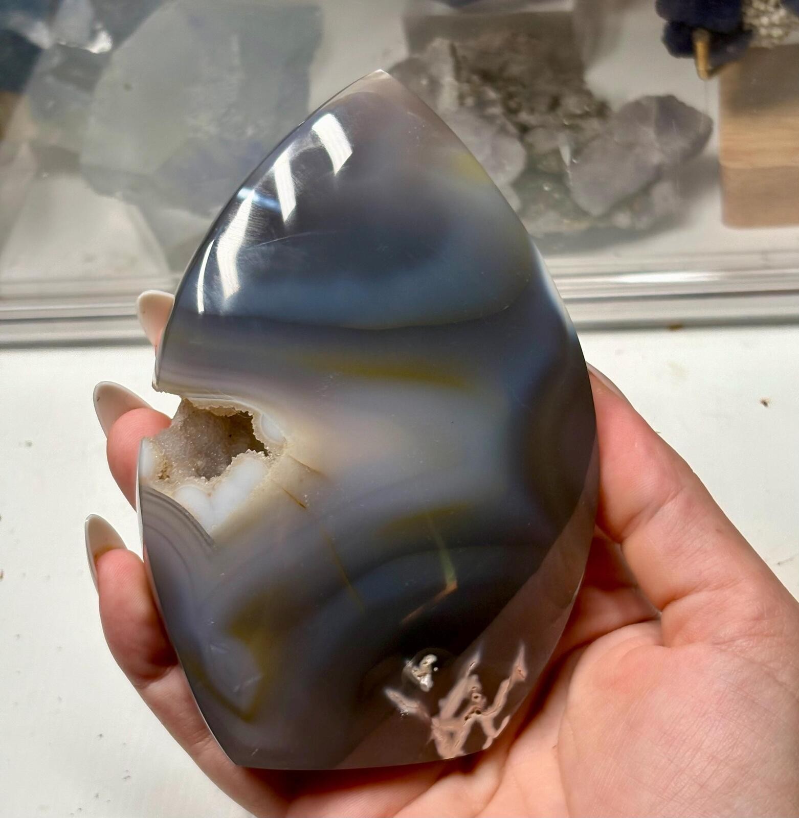 Orca Agate Freeform | Natural Druzy Orca Agate Flame | Madagascar