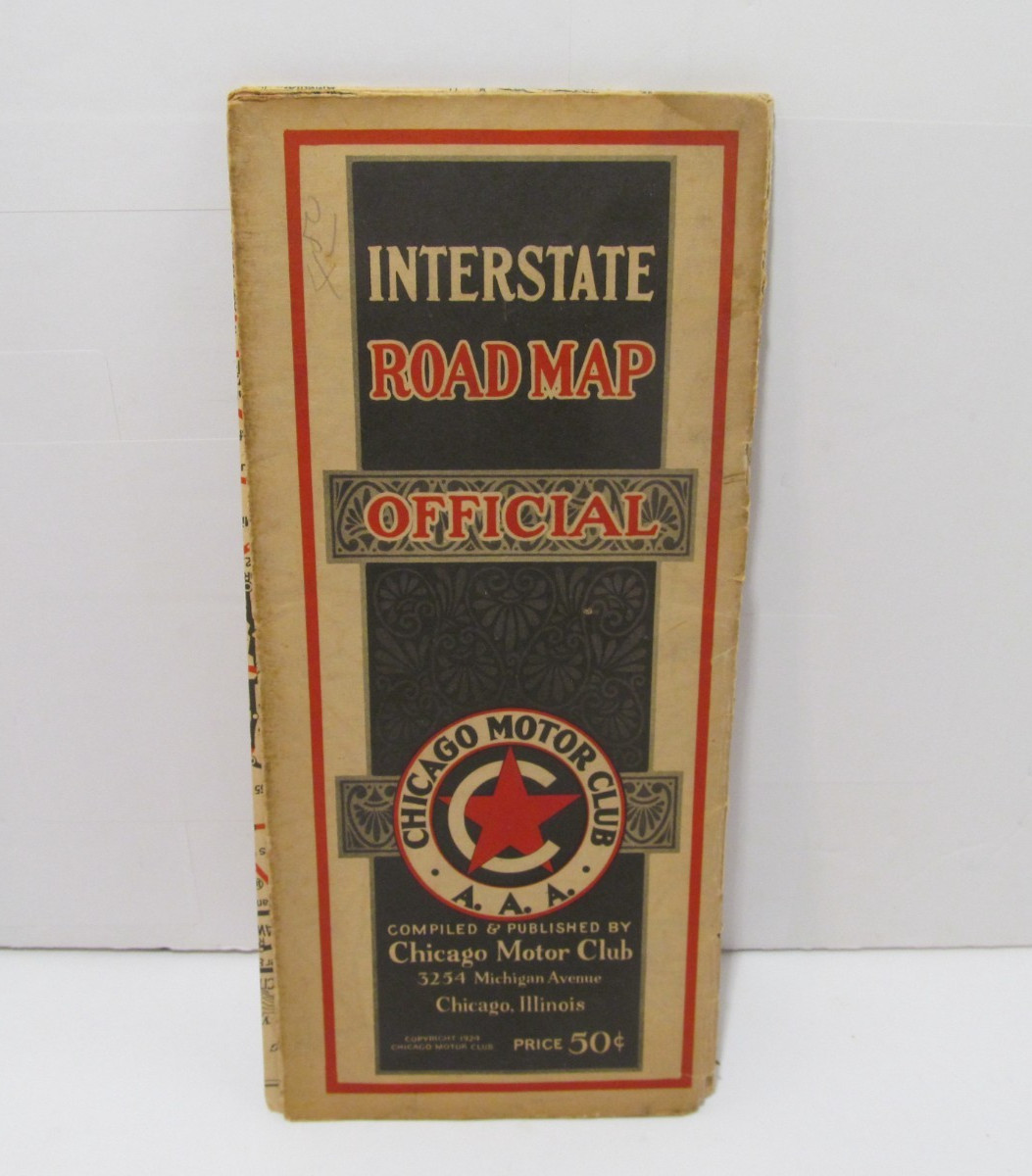 1924 Chicago Motor Club AAA Official Midwest Interstate Road Map