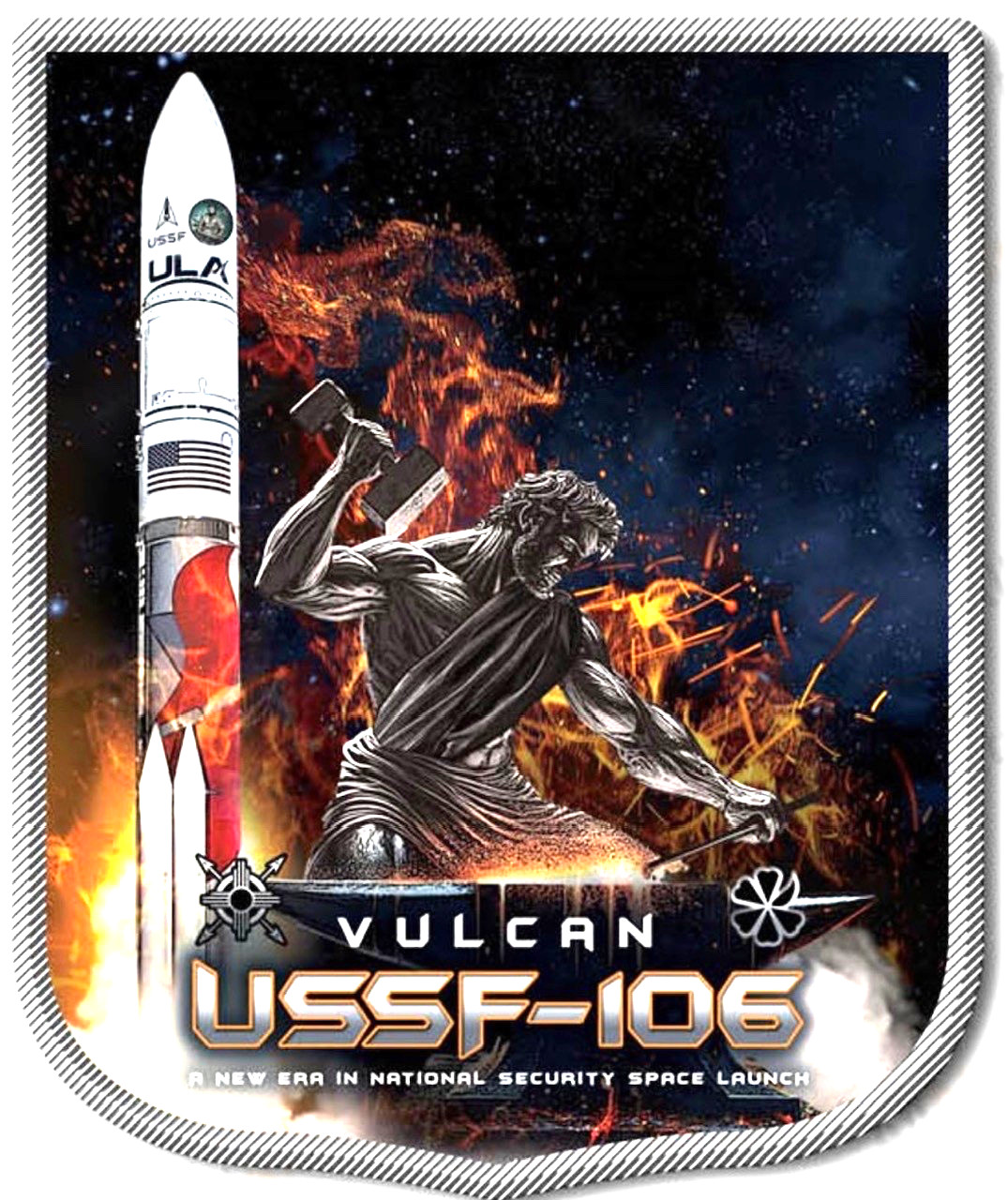 USSF 106 VULCAN ULA ATLAS V SATIN SURFACE / SILK SURFACE PATCH