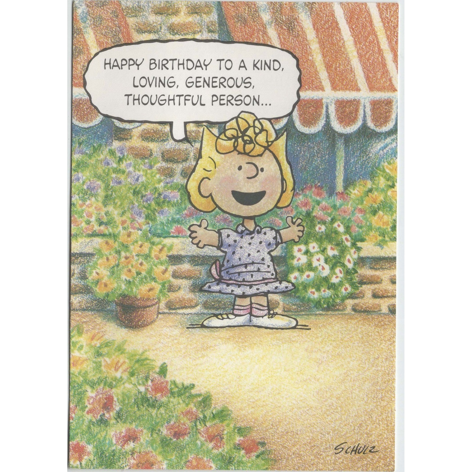 Vintage 1970s Peanuts Sally Brown Birthday Greeting Card Ambassador Hallmark