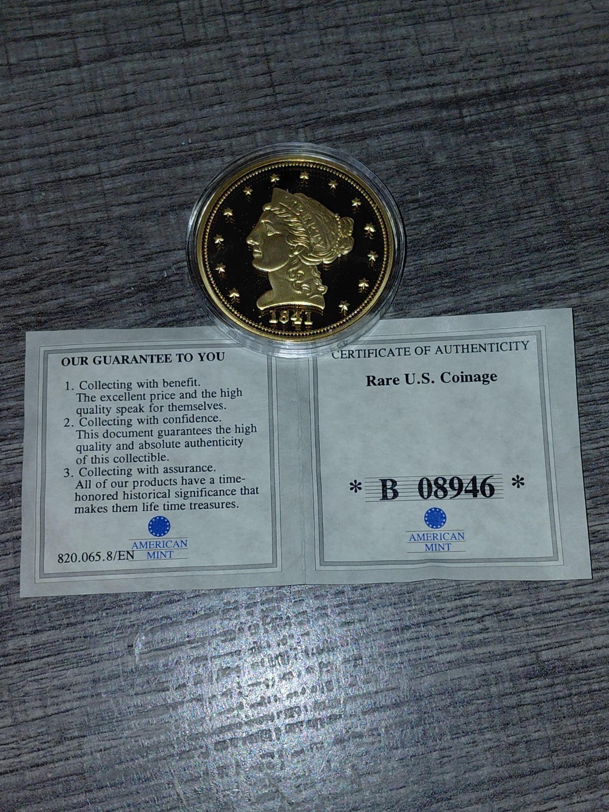 2009 AMERICAN MINT RARE U.S. COINAGE 1841 CORONET 1/4 EAGLE 24K GOLD LAYERED/COA 2009 AMERICAN MINT RARE U.S. COINAGE 1841 CORONET 1/4 EAGLE 24K GOLD LAYERED/COA