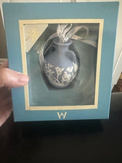 Wedgwood 250th Anniversary Blue Jasperware Portland Vase Christmas Ornament Boxe