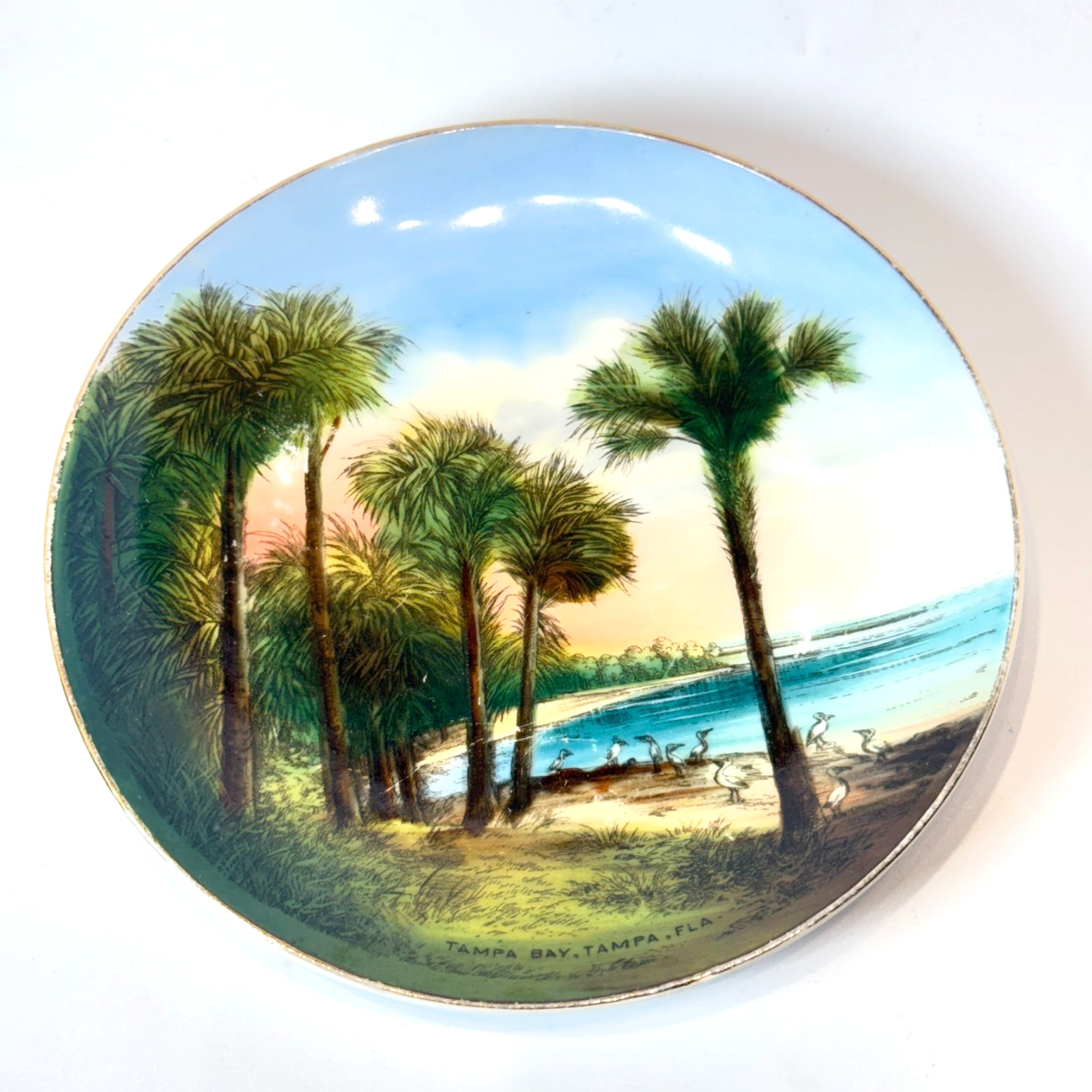 LAKE WALES Mountain Lake FL FLORIDA Antique Souvenir China Dish Plate LAKE WALES Mountain Lake FL FLORIDA Antique Souvenir China Dish Plate