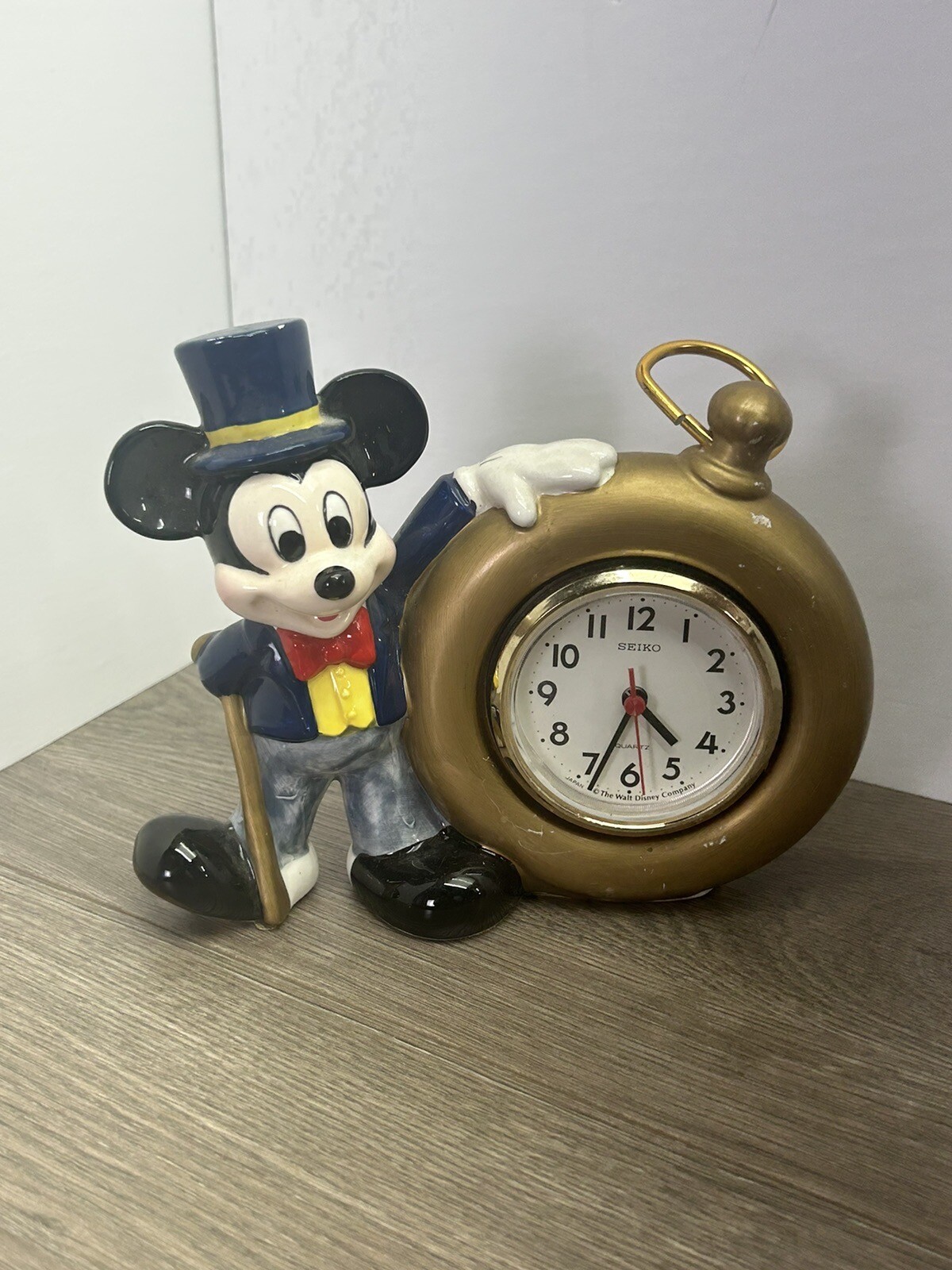 Disney Seiko Vintage Mickey Mouse Mantle Clock Pocket Watch Porcelain Japan Disney Seiko Vintage Mickey Mouse Mantle Clock Pocket Watch Porcelain Japan