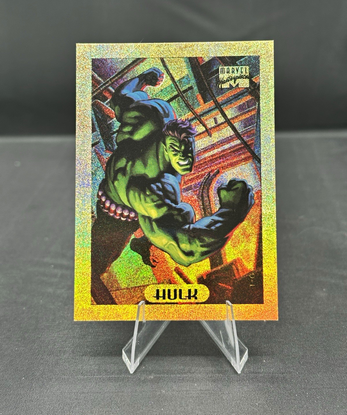 Marvel 1994 Marvel Masterpieces Limited Edition Gold Holofoil Hulk #4/10 Card