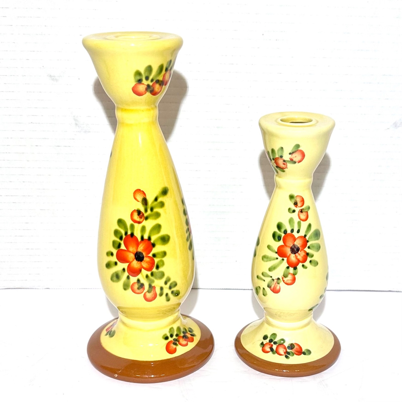 Vintage Pizzato Italian Ceramic Candlestick Holders Pair Handmade Hand Painted Vintage Pizzato Italian Ceramic Candlestick Holders Pair Handmade Hand Painted