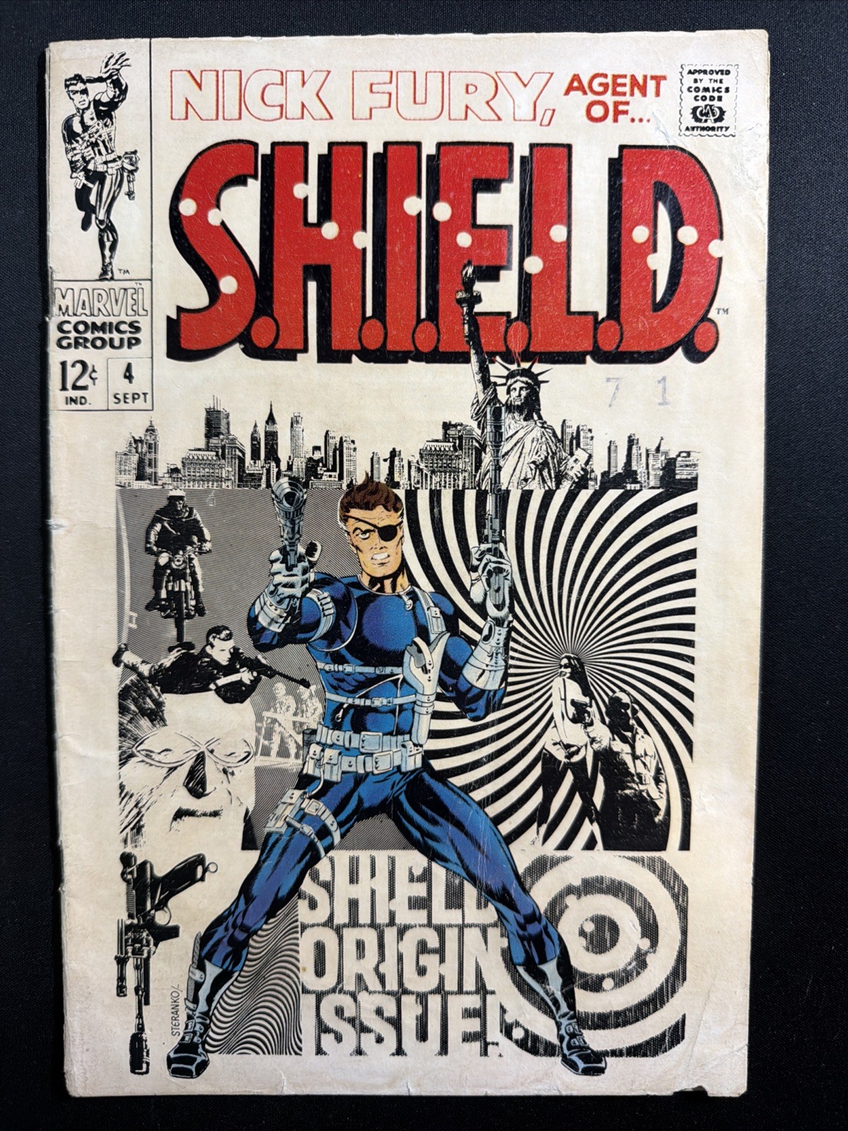 Nick Fury, Agent of S.H.I.E.L.D. #4 1968 Steranko Cover Marvel Good *A5