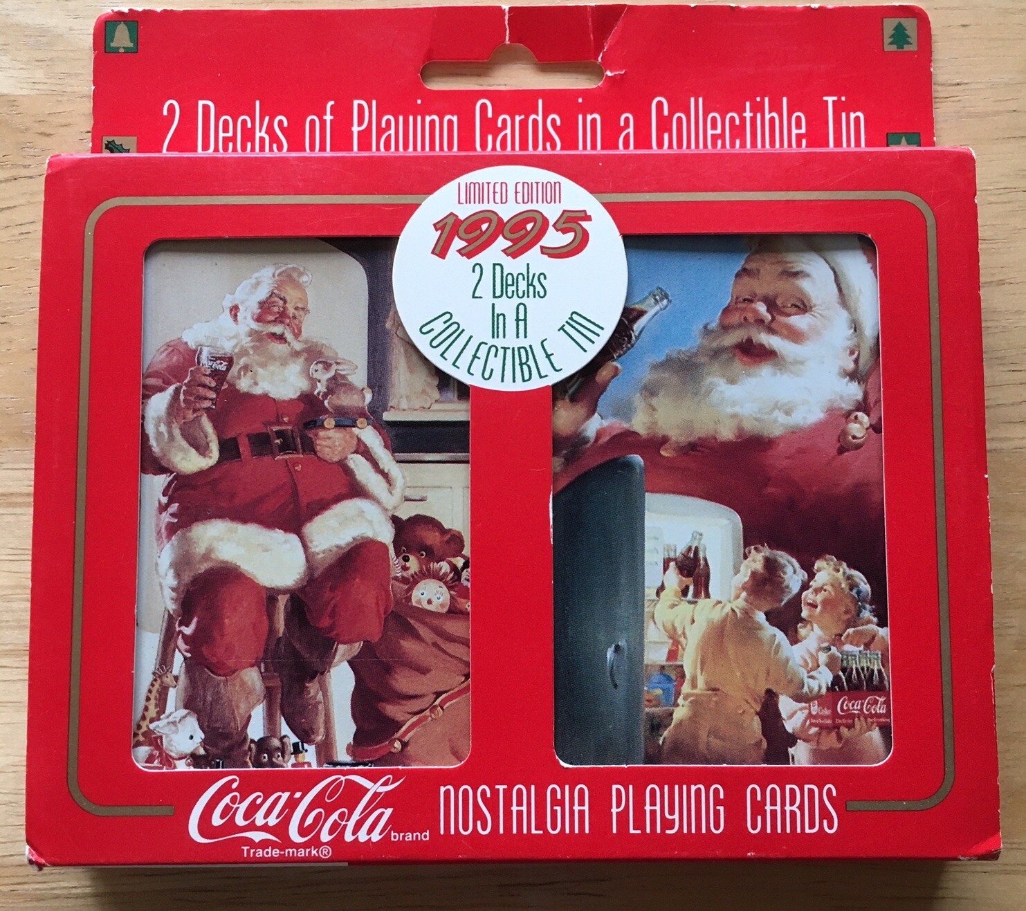 Vintage Limited Ed. Coca Cola 1995 2 Decks Playing Cards In Collectible Tin New