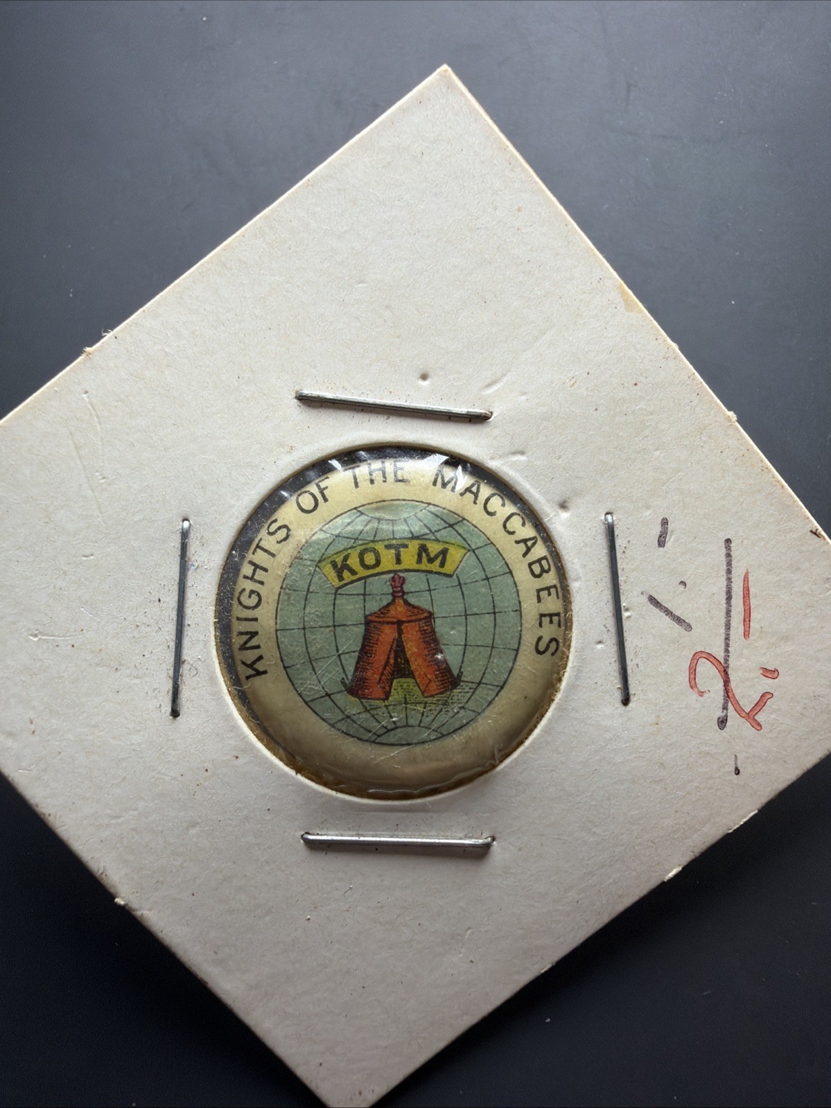 Antique 1896 Knights Of The Maccabees KOTM Celluloid Pinback Button Pepsin Gum Antique 1896 Knights Of The Maccabees KOTM Celluloid Pinback Button Pepsin Gum