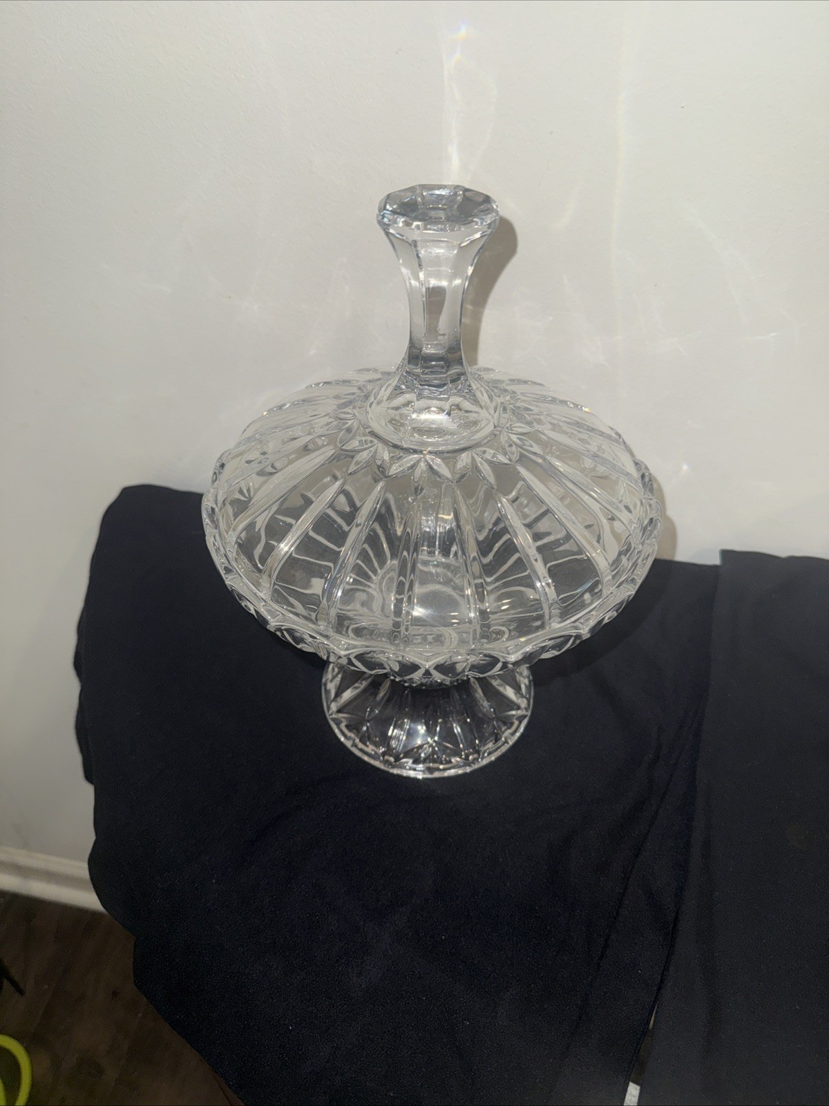 Vintage Crystal Covered Footed Candy Dish Vintage Crystal Covered Footed Candy Dish