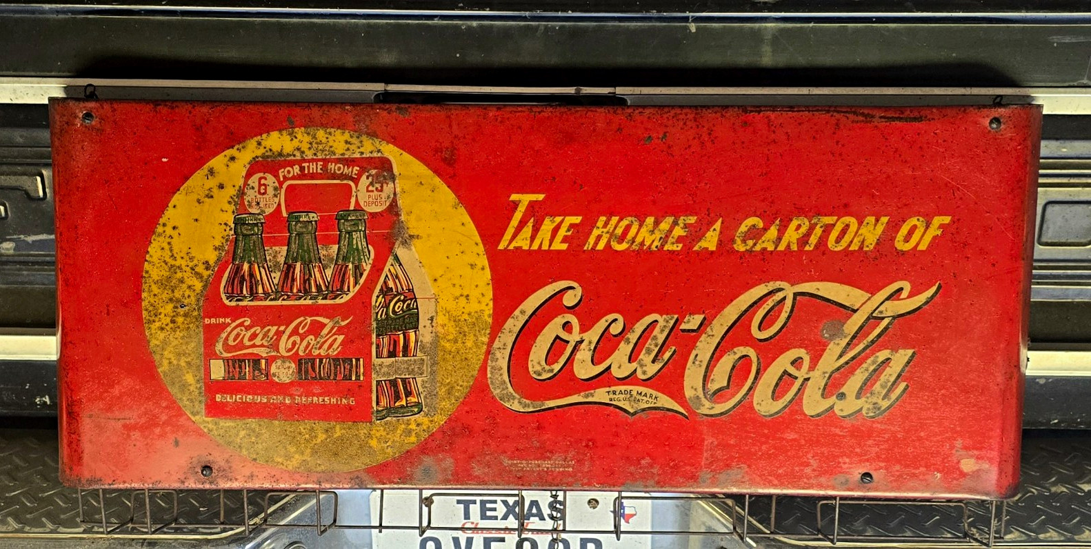 Coca-Cola Red/Yellow/White Metal Sign Paper Bag Holder Coca-Cola Red/Yellow/White Metal Sign Paper Bag Holder