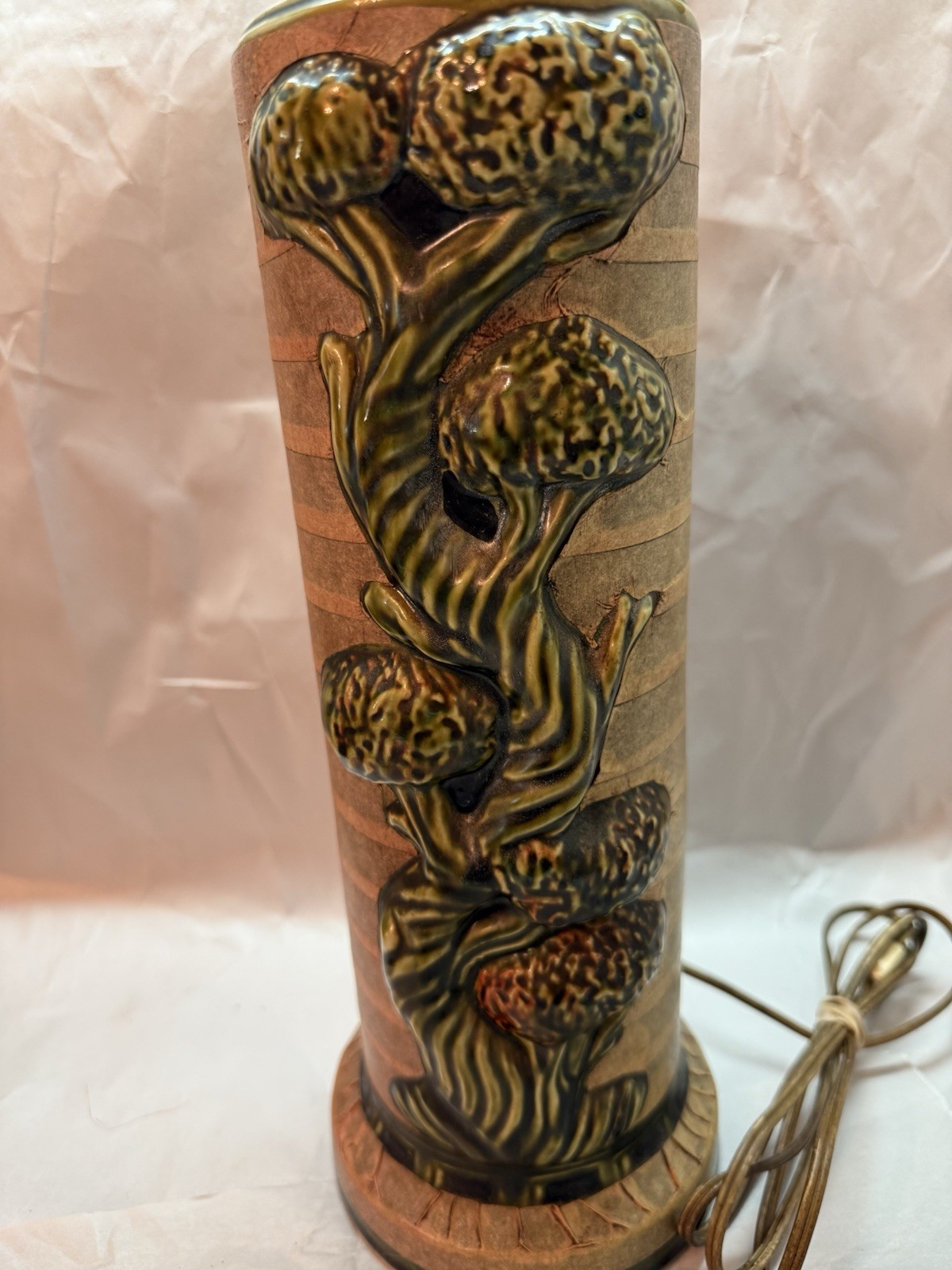 Vintage 1970s Ceramic Mushroom Ming Tree Table Lamp Base MCM Brutalist Retro Vintage 1970s Ceramic Mushroom Ming Tree Table Lamp Base MCM Brutalist Retro