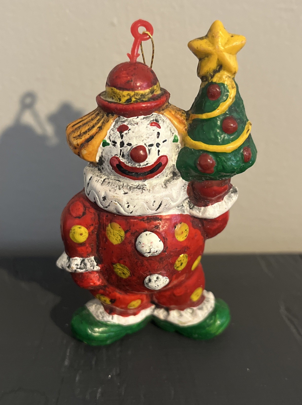 vintage 1980s Kurt S. Adler blow mold plastic circus clown ornament