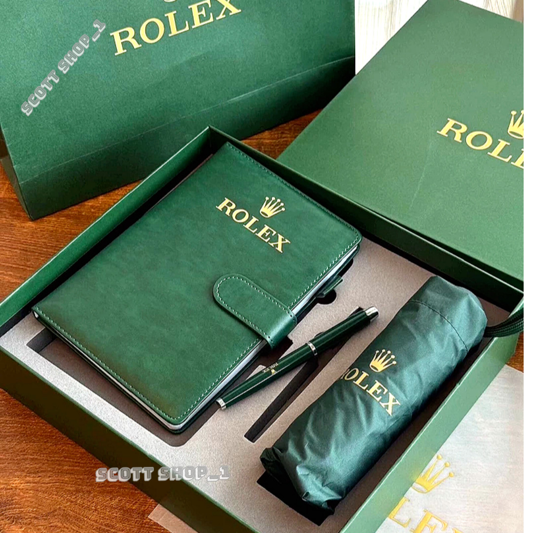 Bid Rolex Green Luxury Journal Pen Umbrella Gift Set AD VIP Rare Exclusive Bid Rolex Green Luxury Journal Pen Umbrella Gift Set AD VIP Rare Exclusive