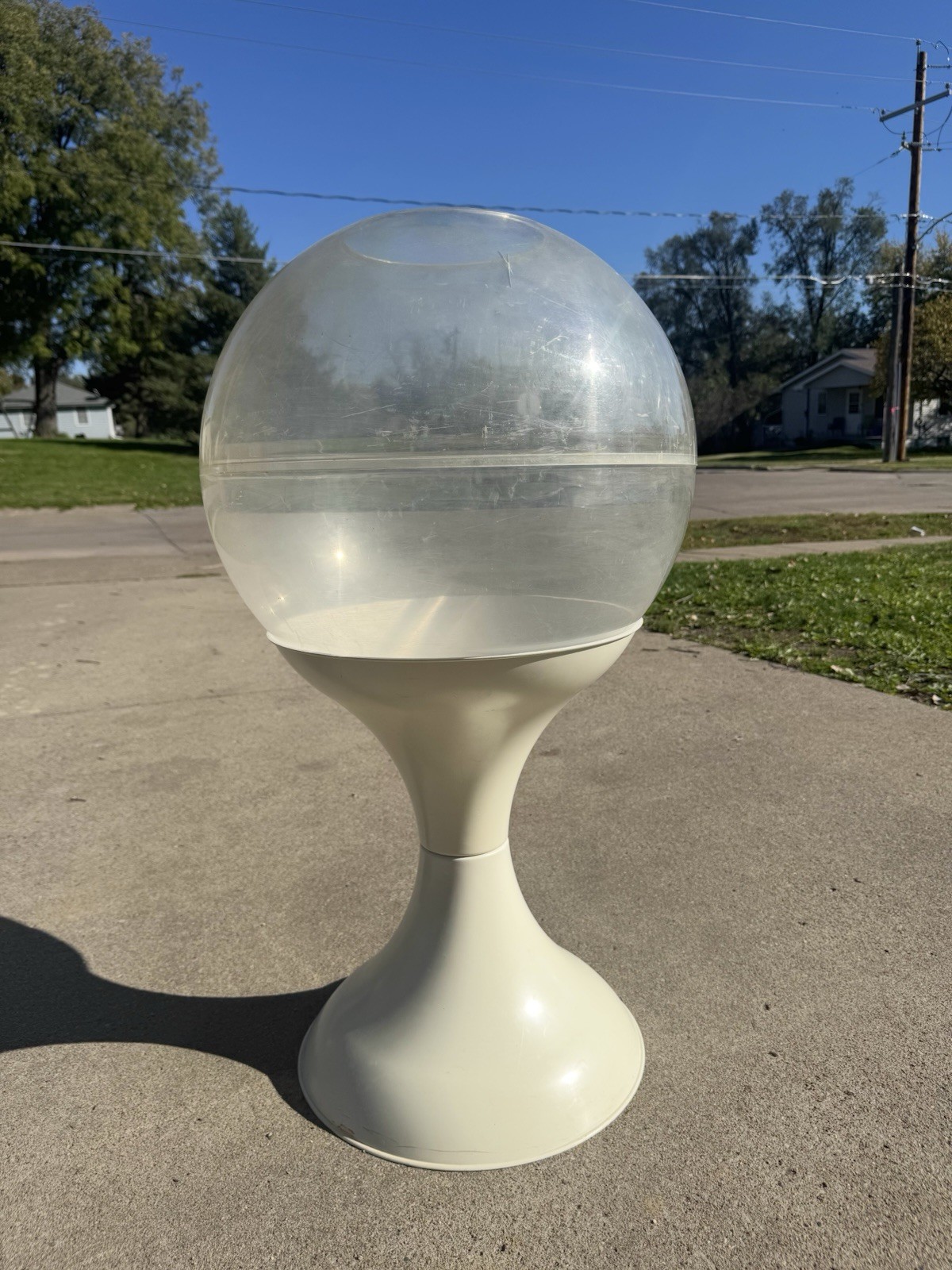 RARE Vintage MCM Dome Terrarium Planter with Retro Hour Glass Base Atomic No Lid RARE Vintage MCM Dome Terrarium Planter with Retro Hour Glass Base Atomic No Lid
