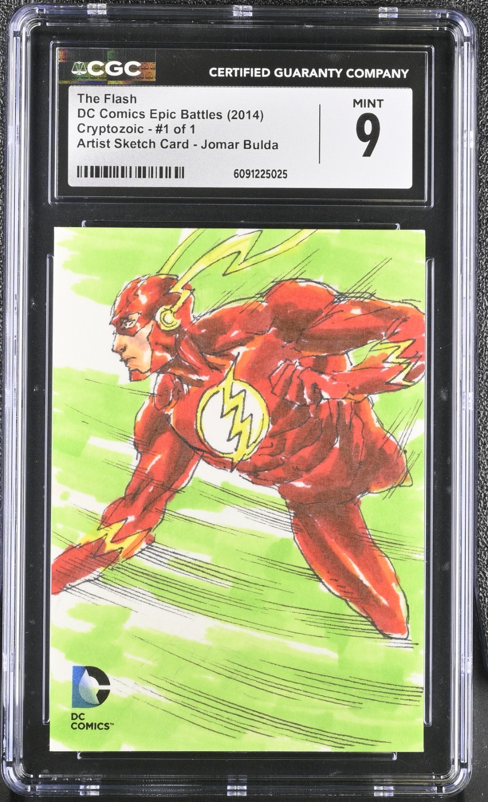DC Comics Artist Sketch Card 1/1 - The Flash - Jomar Bulda -h23 DC Comics Artist Sketch Card 1/1 - The Flash - Jomar Bulda -h23