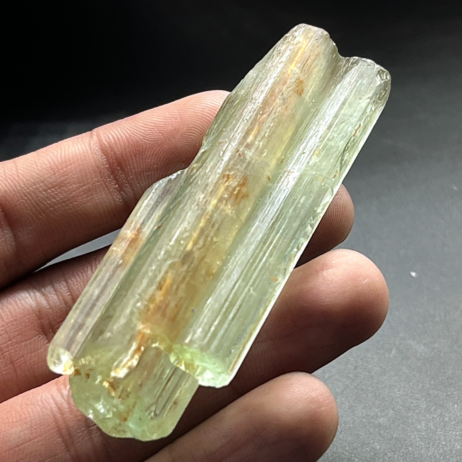 Rare Multi Terminated Aquamarine Crystal – 206 Ct Raw Beryl Pencil Point
