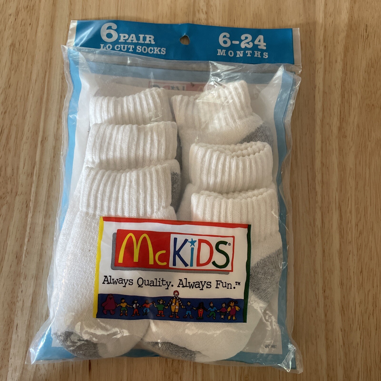 Vintage McKids 6 Pair Lo Cut Socks 6-24 Months Infant McDonald’s NEW