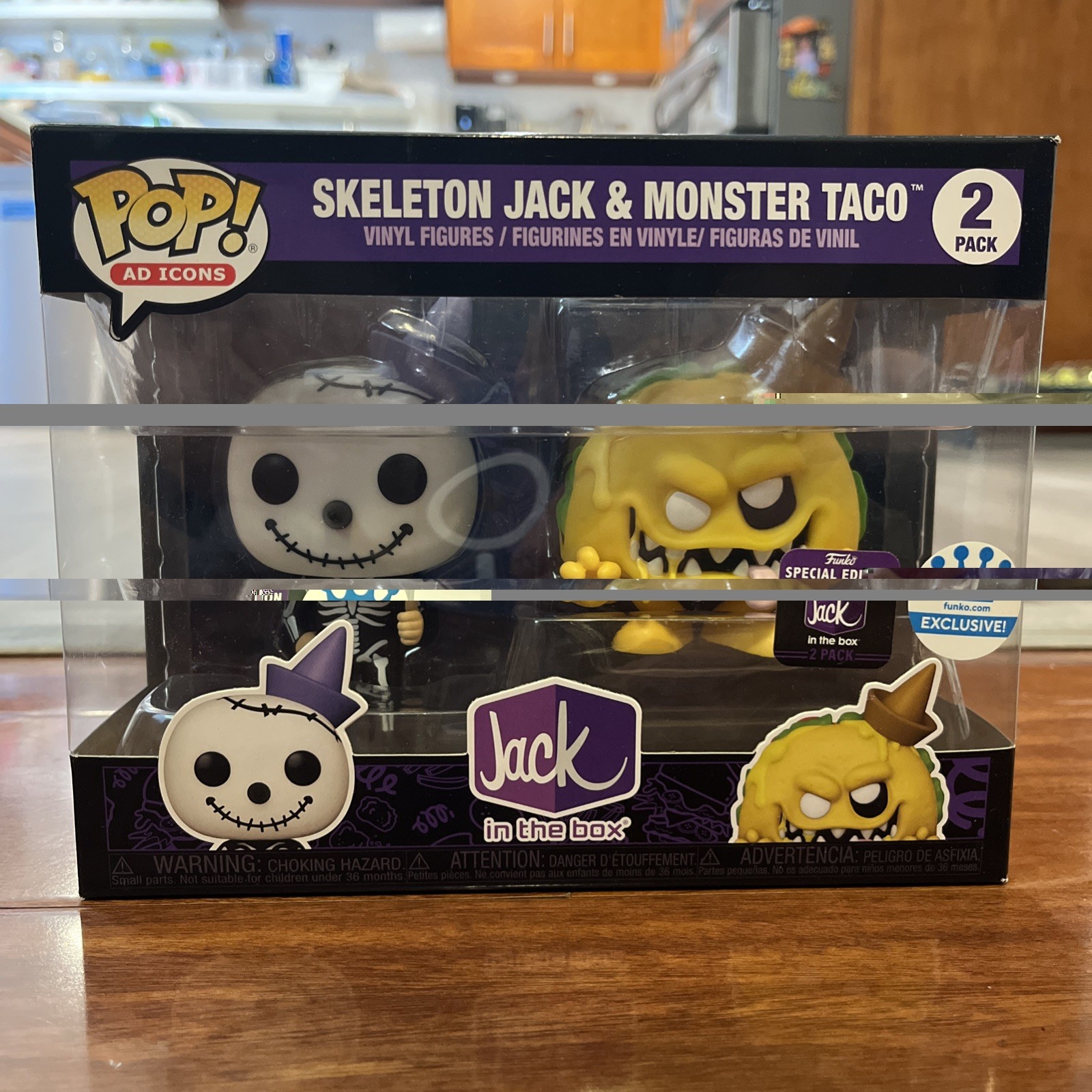 Funko Pop Vinyl: Jack in the Box - Skeleton Jack & Monster Taco - 2 Pack 