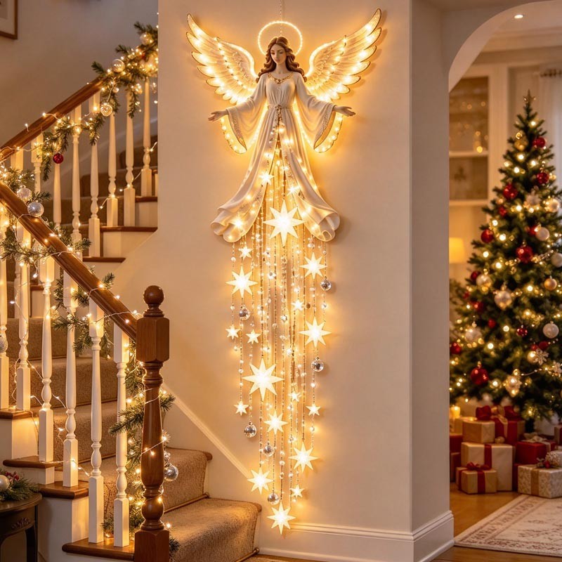 Angel Blessing Wall Light,Starglow Cascading Christmas Angel with Glowing,1 Angel Blessing Wall Light,Starglow Cascading Christmas Angel with Glowing,1