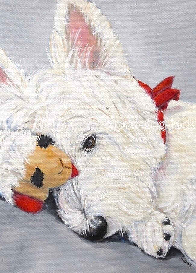 West Highland Terrier WESTIE MATTED PRINT Painting 