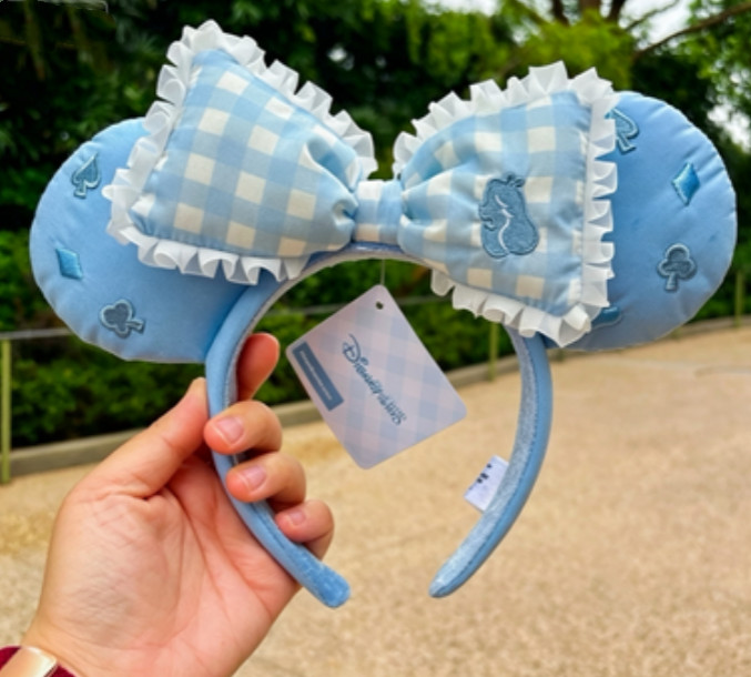 Authentic Dinsey Alice in Wonderland 75th Anniversary Minnie Ear Headband HKDL Authentic Dinsey Alice in Wonderland 75th Anniversary Minnie Ear Headband HKDL