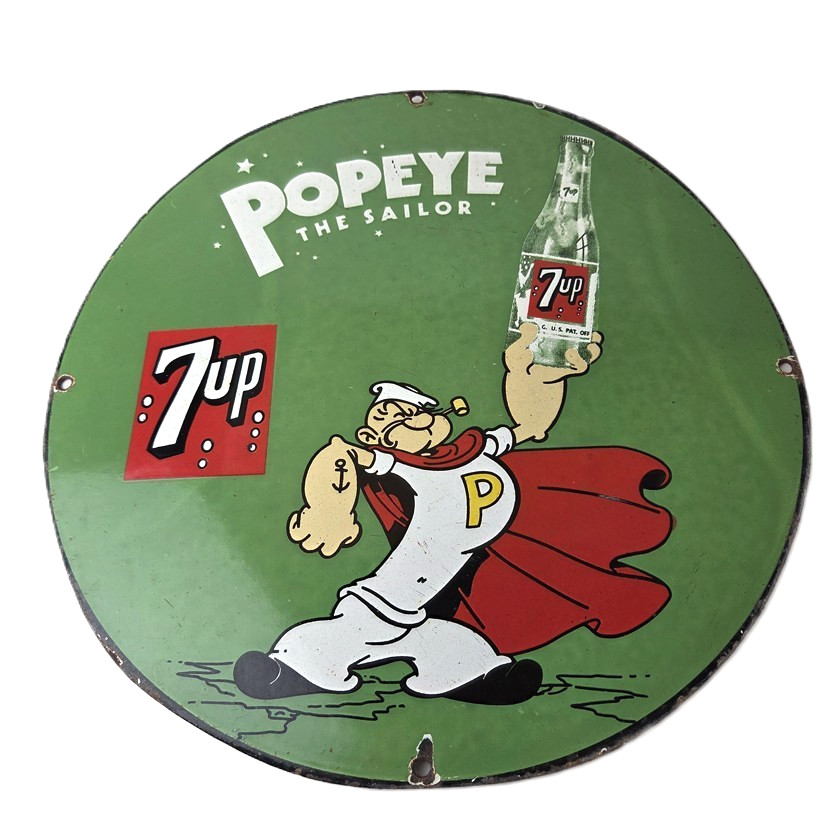 Vintage 7 Up Soda Sign - Advertisement Piggly General Store Porcelain Gas Sign Vintage 7 Up Soda Sign - Advertisement Piggly General Store Porcelain Gas Sign