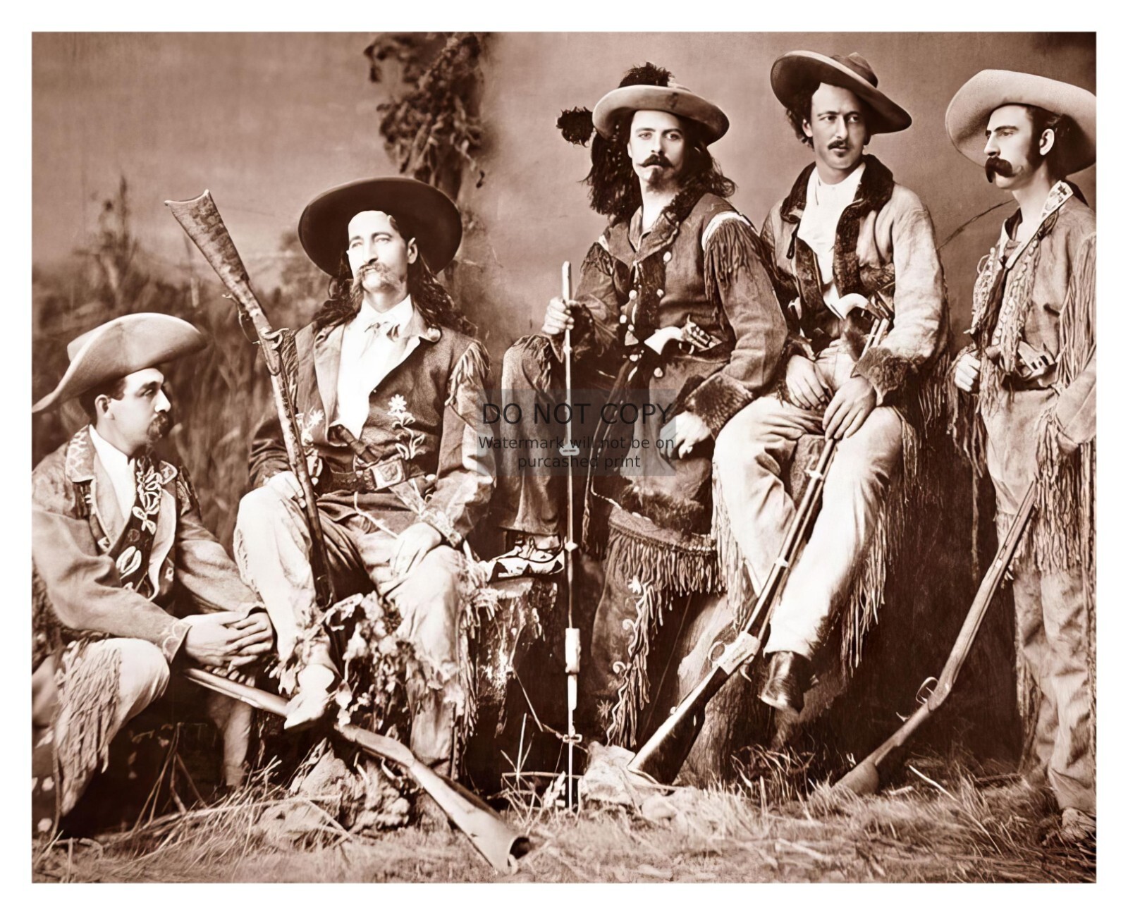 BUFFALO BILL, WILD BILL HICKOCK, TEXAS JACK 1872 WILD WEST PHOTO 8X10 PHOTO