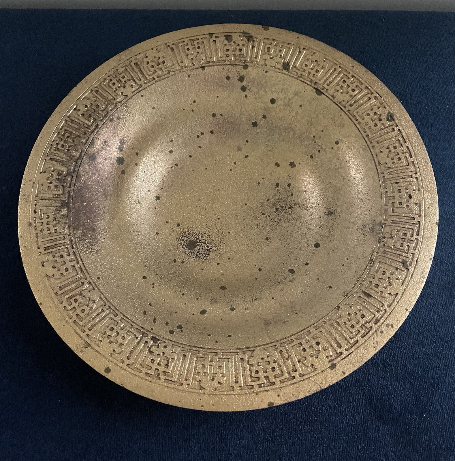 Antique Tiffany Studios 9” Dore Bronze Bowl 1707 New York Gold Gilded