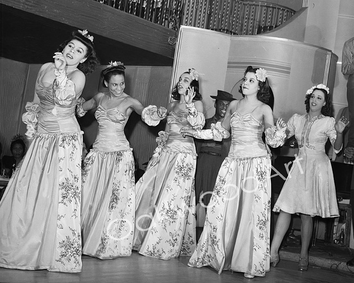 1941 FLOOR SHOW at a Chicago Cabaret, Black Showgirls, Vintage Photo Reprint