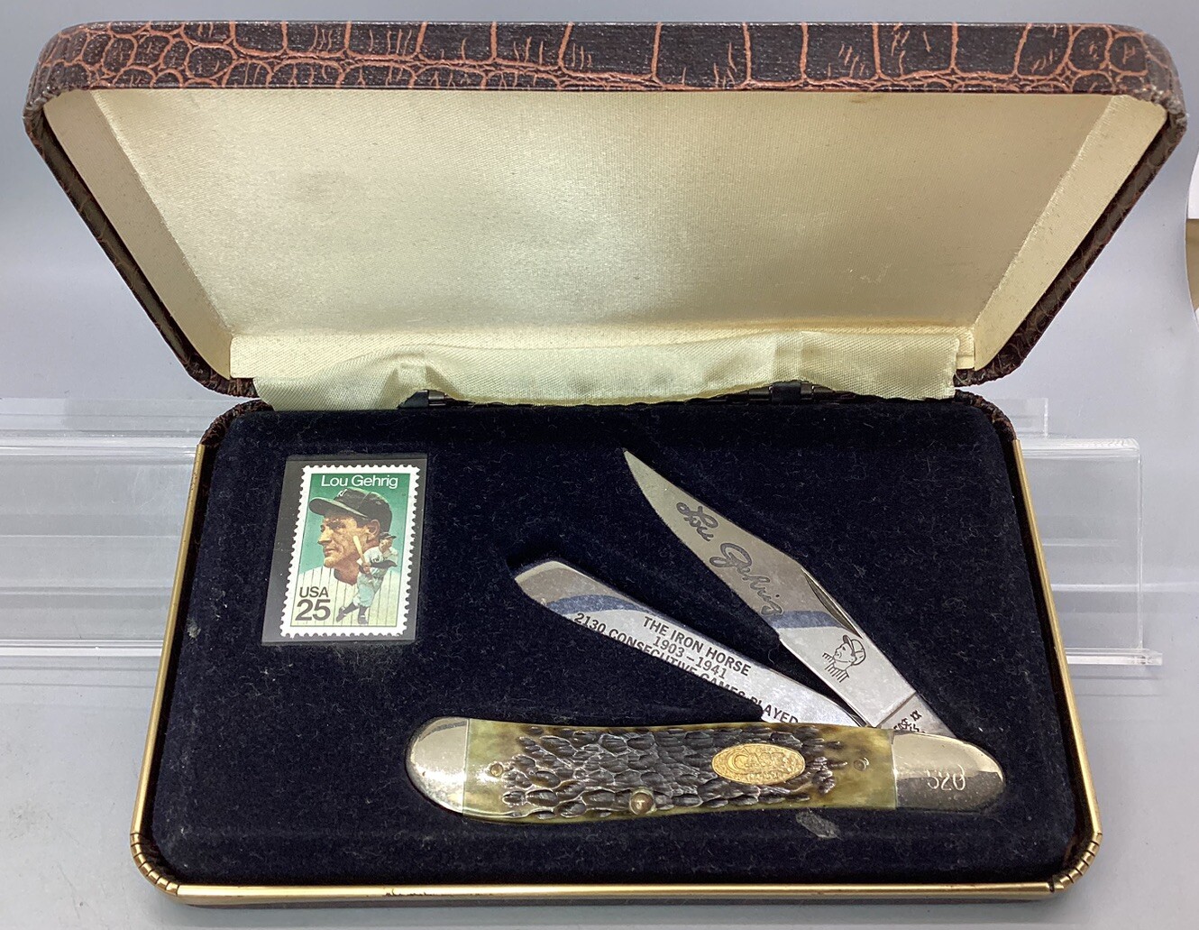 Case XX W.R. Case & Sons Collectors Series Lou Gehrig Pocket Knife & Stamp w/Box Case XX W.R. Case & Sons Collectors Series Lou Gehrig Pocket Knife & Stamp w/Box