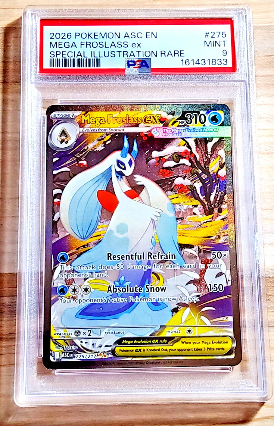2026 Pokemon Ascended Heroes MEGA FROSLASS EX #275 Holofoil PSA 9 Mint 2026 Pokemon Ascended Heroes MEGA FROSLASS EX #275 Holofoil PSA 9 Mint