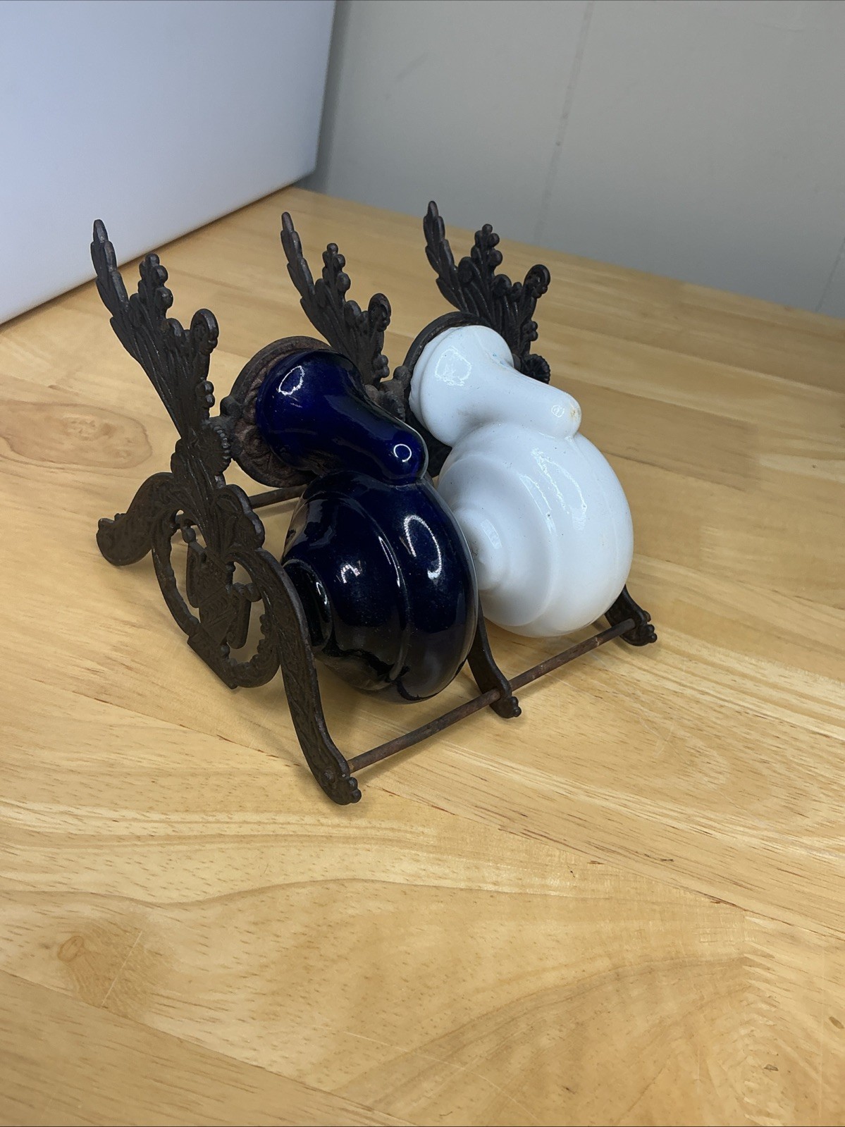 Double Snail Inkwell With Cobalt Blue & Milk Glass Inkwells Double Snail Inkwell With Cobalt Blue & Milk Glass Inkwells