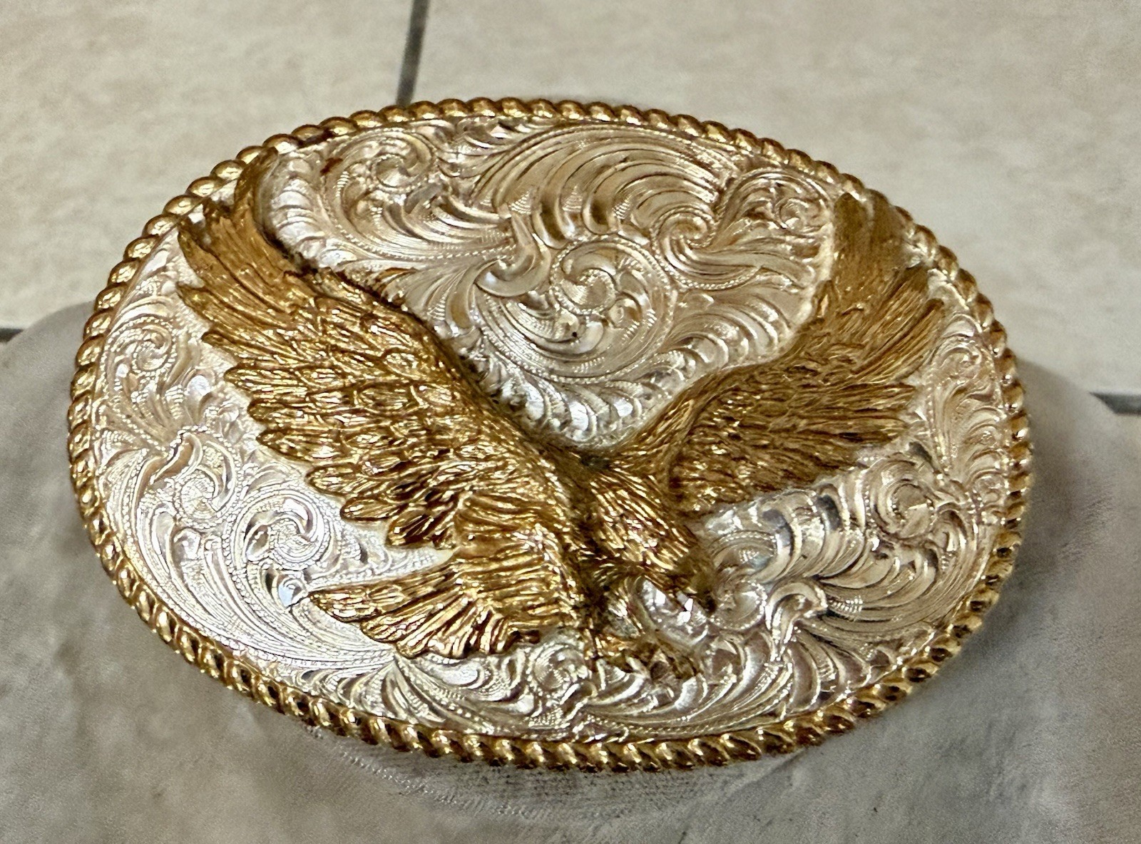 Crumrine Vintage Eagle Belt Buckle Silver Plate, Bronze, Western Cowboy Lot C Crumrine Vintage Eagle Belt Buckle Silver Plate, Bronze, Western Cowboy Lot C