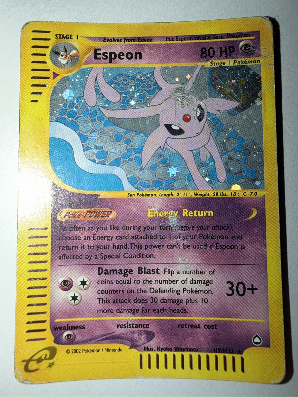 Espeon - H9/H32 Aquapolis 2001 - E-Reader WOTC HOLO - Pokemon TCG