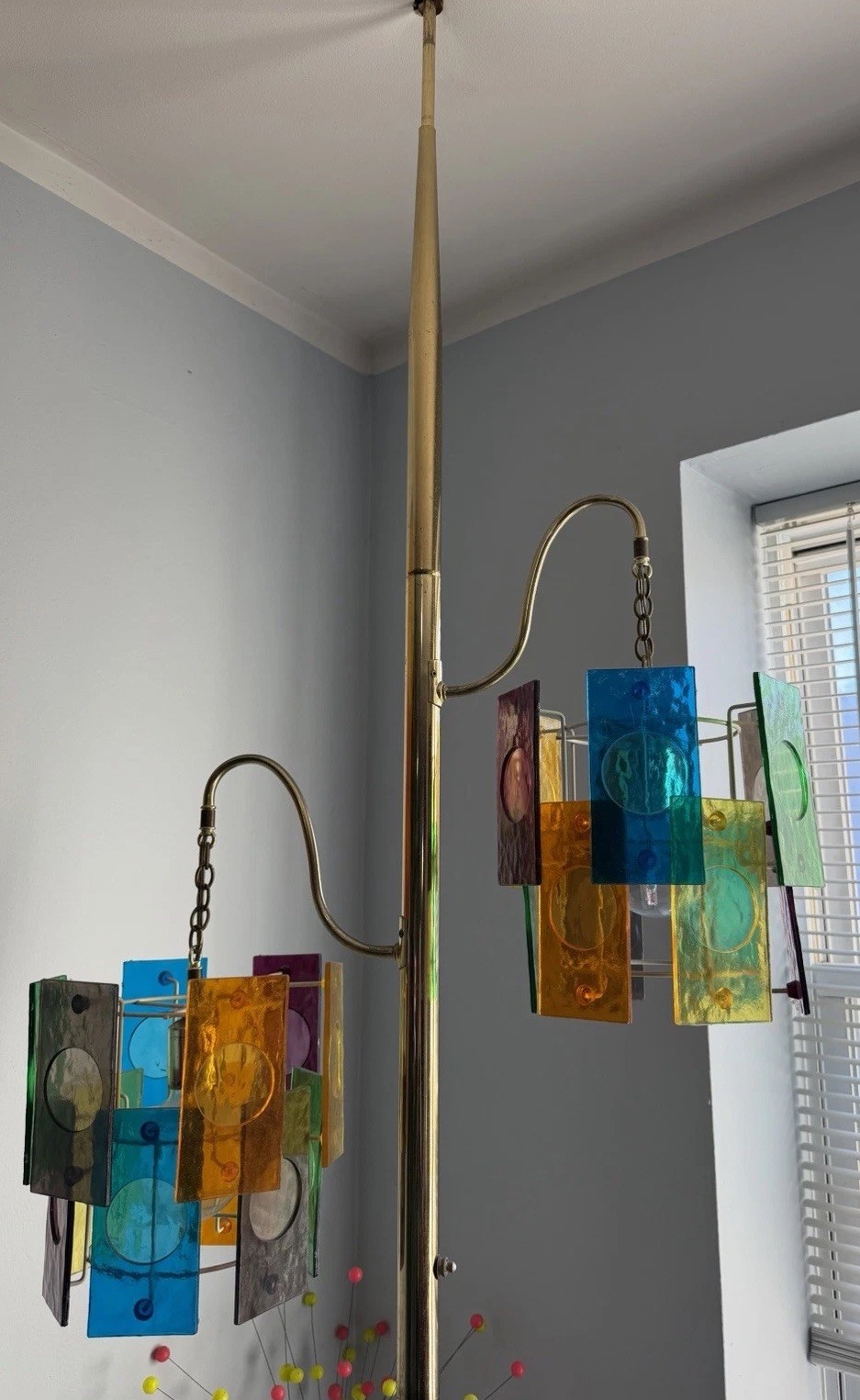Vintage Mid Century Tension Floor Pole Lamp MCM 