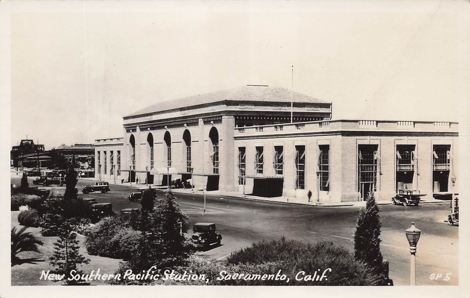 Sacramento California Railroad Station RPPC Train Depot Photo Postcard J6