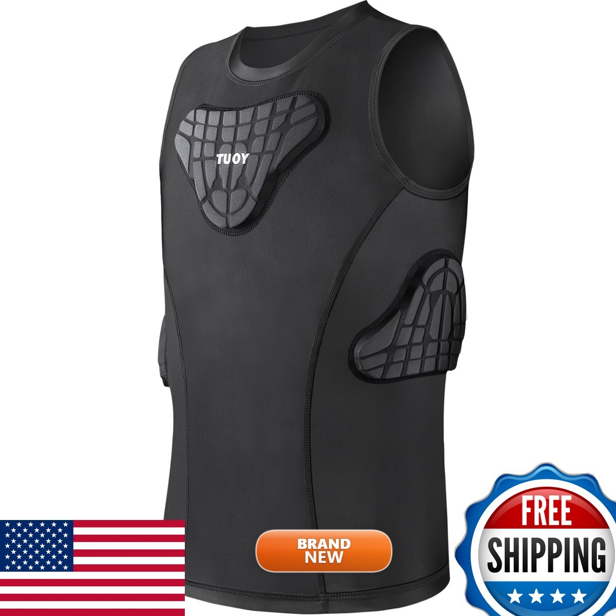 TUOY 862-Vest-B-YXL Youth Padded Rib Protector Compression Shirt TUOY 862-Vest-B-YXL Youth Padded Rib Protector Compression Shirt